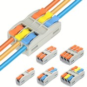 Resim 10/50 Adet Bakır İtme-Terminalleri Blok Bağlantı Elemanları - 1/2/3 Pinli Birleştirilebilir Sert Kablolama Kelepçeleri, Renk Kodlu Hızlı Aydınlatma ve Endüstriyel Elektrik Uygulamaları için Elektriksel Konnektörler 