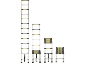 Resim Mey İthalat Mey Ithalat® Saraylı Teleskopik Merdiven 13 Basamak 3.80 Metre 