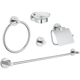 Resim Grohe Essentials 5'İ Bir Arada Banyo Aksesuar Seti 40344001 Gri 