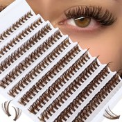 Resim 200 Yoğun 40D Derin Kahverengi Tek Küme D Curl Sahte Kirpikler, Doğal Yumuşak Görünüm için Uzatılmış, Kendi Uygulaması, 8Mm'den 16Mm'ye Değişen Uzunluklar, Çeşitli Uzunluk Seçenekleri, Hafif ve Rahat, Başlangıç İçin Gerekli Bir Güzellik Aracı, Ev ve Seyahat için. 