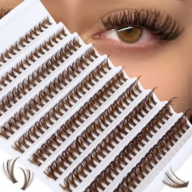 Resim 200 Yoğun 40D Derin Kahverengi Tek Küme D Curl Sahte Kirpikler, Doğal Yumuşak Görünüm için Uzatılmış, Kendi Uygulaması, 8Mm'den 16Mm'ye Değişen Uzunluklar, Çeşitli Uzunluk Seçenekleri, Hafif ve Rahat, Başlangıç İçin Gerekli Bir Güzellik Aracı, Ev ve Seyahat için. 