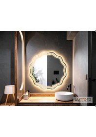 Resim Zavira Günışığı Lazer Kumlamalı Lavabo & Banyo Aynası Dokunmatik Sensörlü 70 X 70 