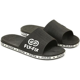 Resim Fly-Fix Kaymaz Düz Topuklu Unisex Terlik Siyah 
