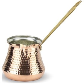 Resim Topak Kalın Bakır Sütlük Cezve 