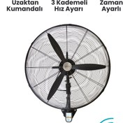 Resim Püfür 2 Adet Kumandalı, Zaman Ayarlı Sanayi Duvar Tipi Endüstriyel Vantilatör 65 Cm 