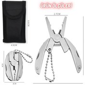 Resim NO BRAND Mini Katlanabilir Çok Amaçlı Pense Anahtarlık, Paslanmaz Çelik Çok Fonksiyonlu Cep Çakısı/Alet Seti 