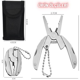 Resim NO BRAND Mini Katlanabilir Çok Amaçlı Pense Anahtarlık, Paslanmaz Çelik Çok Fonksiyonlu Cep Çakısı/Alet Seti 