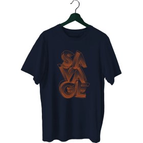 Resim Bluu Savage Sporcu T-Shirt Bisiklet Yaka 