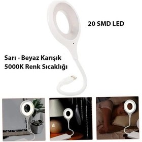 Resim Powermaster Portatif Akrobatik 20 Smd Ledli Usb Gece Kitap Okuma Çalışma Lambası Powerbank Uyumlu 