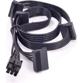 Resim Keepro 6 Pin Modüler Power Supply Kablosu 6 Pin 4x Sata Kablo 85 cm 6 Pin 4 Adet Sata Modüler Power Kablosu 