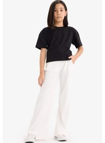 Resim DeFacto Kız Çocuk Wide Leg Geniş Paça Pantolon E1836A825SMER85 Ekru 