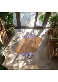 Resim Çok Renkli Dekoratif Çok Amaçlı Iç Ve Dış Kapı Önü Paspası Mor 