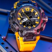 Resim SMAEL Spor Pilot Saati, Çift Ekran, 60mm, Dijital Kuvars, TPU Kayış, Yüksek Dayanıklılık, 5ATM Su Geçirmez, Luminous, Takvim, Zamanlayıcı, Alarm Fonksiyonu, Yuvarlak Kadran, Plastik Kasa, Elektronik Hareket, Şarj Edilemeyen Düğme Pili (Çap≥20mm), Kronometre ve Pil Gücü ile 