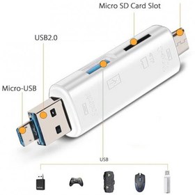 Resim 5in1 Telefon ve Bilgisayar USB Type C Micro Kart Okuyucu OTG Beyaz Shaza