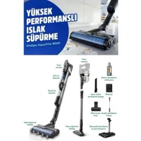 Resim Philips AquaTrio 9000 Islak-Kuru Elektrikli Dikey Süpürge Kendi Kendini Temizleme Özelliğiyle 