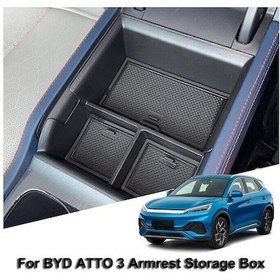 Resim Vkemall 22-24 Byd Atto3 Yuan Plus İçin Siyah Merkezi Kontrol Kol Dayama Depolama Kutusu 