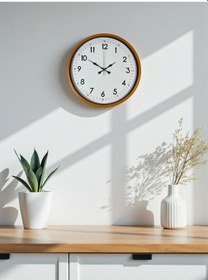 Resim 36 Cm Turuncu Dekoratif Klasik Duvar Saati Beyaz-turuncu 