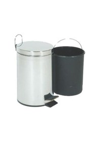 Resim Paslanmaz Pedallı 8 Lt Çöp Kovası Gri 