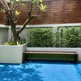 Resim Çim Halı Suni Yapay 7 mm Hav Yüksekliği Dekoratif Kesme Kaymaz Balkon Bahçe Teras Mavi Renkli Halı 