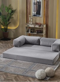 Resim Huga Mobilya Petite Kanepe Oyun, Tv, Sinema Koltuğu- Yatak Olabilen Fitilli Kadife Yıkanır Silinir 80x160 h:36 