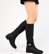 Resim defile ayakkabi Kadın büyük numara siyah çizme 