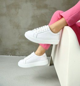 Resim NILUFARR Julia Beyaz Hakiki Deri Kadın Sneaker 