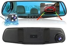 Resim Araba Dijital Video Kaydedici 4.3 Inch Dikiz Aynalı Çift Kameralı Kayıt Cihazı Ön Ve Arka Görüş 