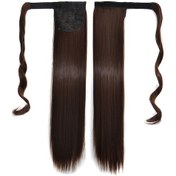 Resim Cbtx 10 Görünmez Dikişsiz Bandaj Tarzı Peruk Uzun Düz Saç Peruk At Kuyruğu 