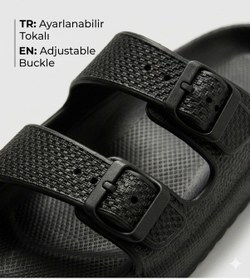 Resim Sunyoga Ser Serisi Plaj & Ev Terliği Hafif, Kaymaz Taban, Suya Dayanıklı Siyah Renk 