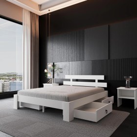 Resim 4 Çekmeceli Lotus Mdf Karyola | Çift Kişilik Yatak Uyumlu, Kolay Kurulum 