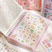 Resim 16 Sayfa Sevimli Hayvan ve Bitki Sticker Defteri - Telefon Kılıfları, Su Şişeleri ve Scrapbooklar için DIY El Sanatları Dekoru - Günlük ve Planör Aksesuarları için İdeal, Günlük Aksesuarları | Oynak Tasarım | Dayanıklı Kağıt, Sticker Defteri 