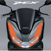 Resim Honda Pcx Ön Far Kaşı Şeffaf Sticker Turuncu 