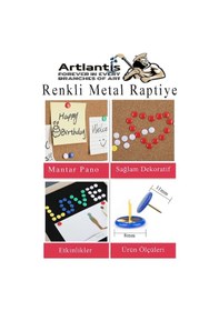 Resim Sarı Raptiye 150 Adet 1 Paket Renkli Pvc Kaplı Başlıklı Raptiye Plastik Yuvarlak Düğmeli Raptiye Pano Okul Ofis Büro Ev 