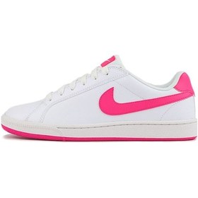 Resim Nike Court Vintage Majestic Leather Sneaker Hakiki Deri Günlük Spor Ayakkabı Beyaz Pembe Beyaz 