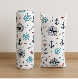 Resim Tek Kişilik Desenli Lastikli Çarşaf Seti 120x200 Cm + 1 Yastık Kılıfı 50x70 Mavi 