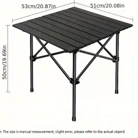 Resim Açık Piknik Gereksinimleri: Hafif Katlanabilir Kamp Masası - Taşınabilir Metal Demir Masası - Kamp ve Yürüyüş için Gereçler, 1 adet 