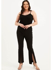 Resim Myline Beli Lastikli Önü Yırtmaçlı Pantolon 