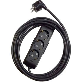 Resim Viko 3'lü Topraklı Çocuk Korumalı Grup Priz L Fiş Siyah 10 M 