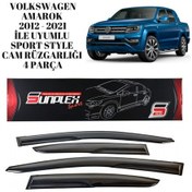 Resim Volkswagen Amarok 2012 2013 2014 2015 2016 2017 2018 2019 2020 2021 İle Uyumlu Sport Style Cam Rüzgarlığı 4 Parça Sunplex 1 Adet 