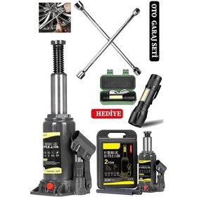 Resim Staxx 2ton Çantalı Şişe Tip Araç Krikosu + 4'lü Bijon Garaj Seti 