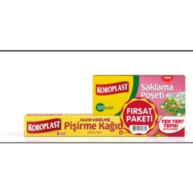 Resim Koroplast Pişirme Kağıdı 16 Lı Saklama Poşeti 120 Li Orta Boy x 2 Set 