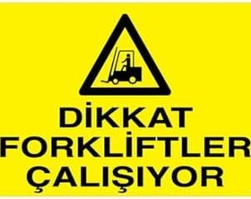 Resim Dikkat Forkliftler Çıkabilir Uyarı Tabelası - 20x30 Alüminyum Kompozit Panel - F6 