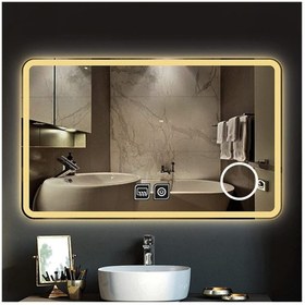 Resim DNR Mirror 75x105 Cm Buğu Yapmayan Makyaj Aynalı Dokunmatik Günışığı Ledli Dikdörtgen Banyo Aynası 