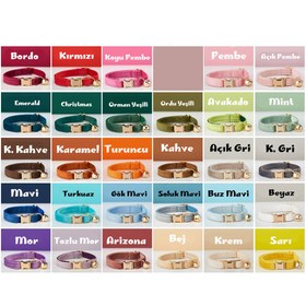 Resim Cat Collar Velvet Named Bell Cat Collar 649724 - Blue Collar / S/M 