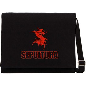Resim Sepultura Siyah Kanvas Postacı Çantası - Siyah 