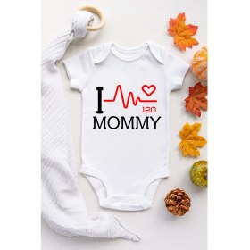 Resim Limon Unisex Bebek Beyaz I Love Mammy 120 Desenli Kısa Kol Body 