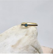 Resim 0,25Ct Pırlanta Montörü(Firuze Taşlı)Kare Kol Tasarım 925 Ayar Gü - 552949246 