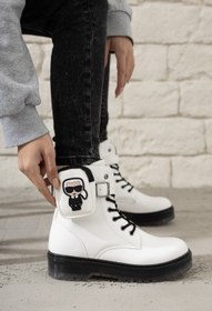 Resim RANA SHOES Beyaz Rugan Fermuarlı Cep Detaylı Kız Çocuk Botu 