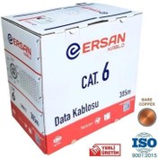 Resim Ersan Kablo CAT6 305Mt Full Bakır Gri 23AWG Data Kablosu 