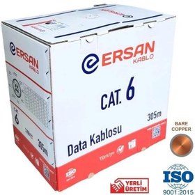 Resim Ersan Kablo CAT6 305Mt Full Bakır Gri 23AWG Data Kablosu 